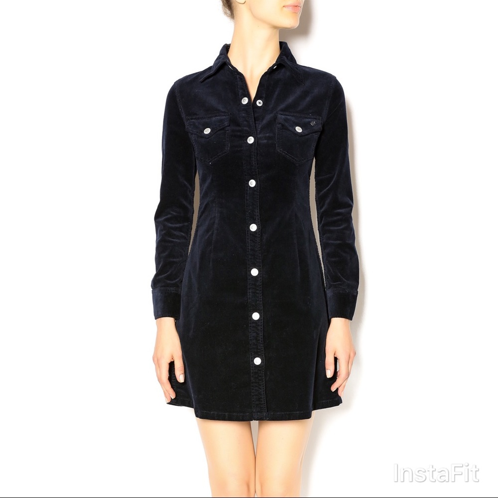 Alexa Chung AG Pixie Corduroy Button Front Dress